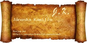 Jánoska Kamilla névjegykártya